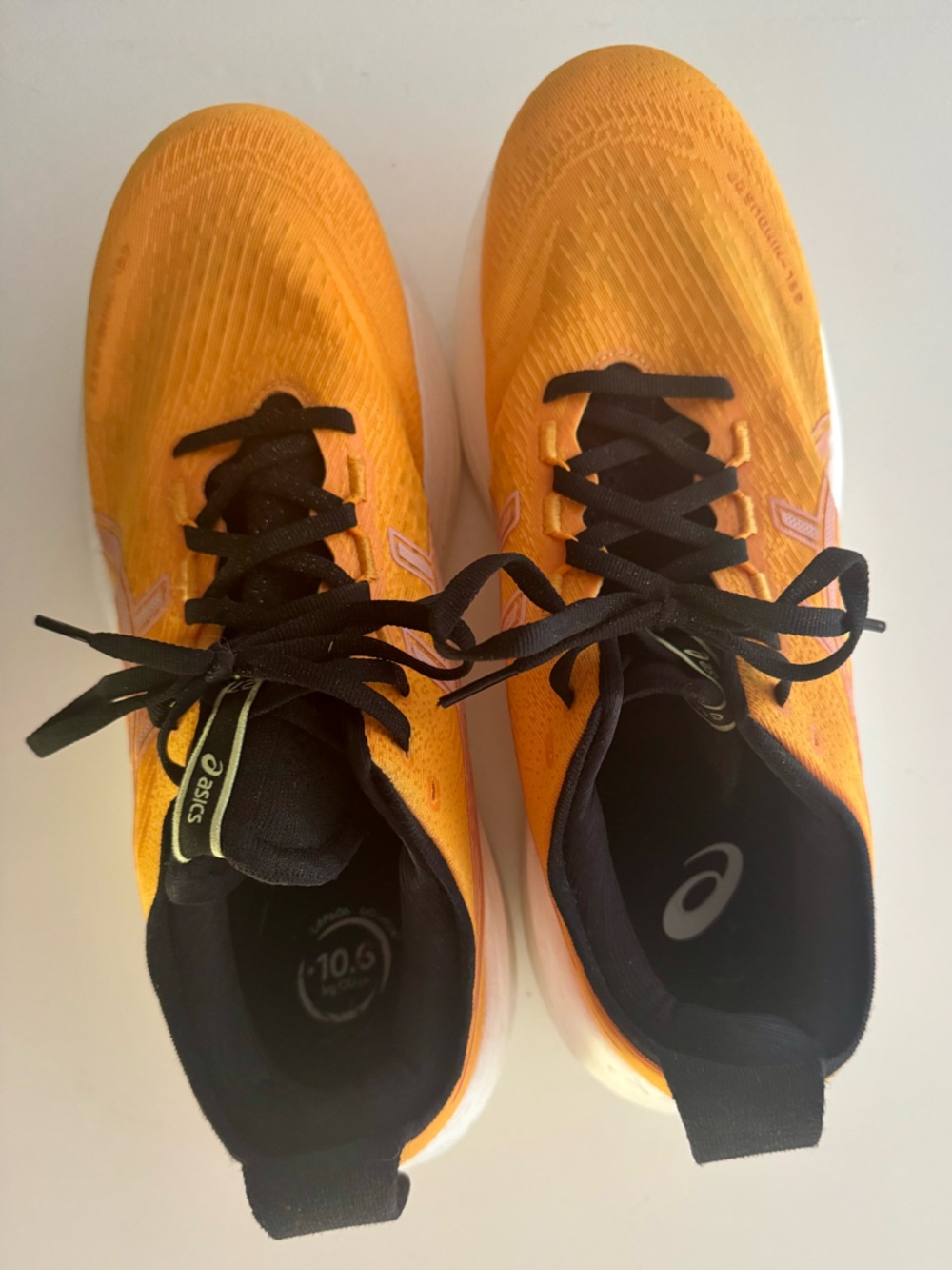 ASICS Gel Nimbus 27 Orange and Black Athletic Running Shoes